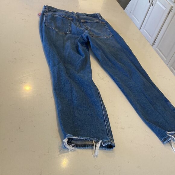 Abercrombie & Fitch Then Ankle Straight Ultra High Rise Distressed Denim Size 28 - Picture 7 of 8